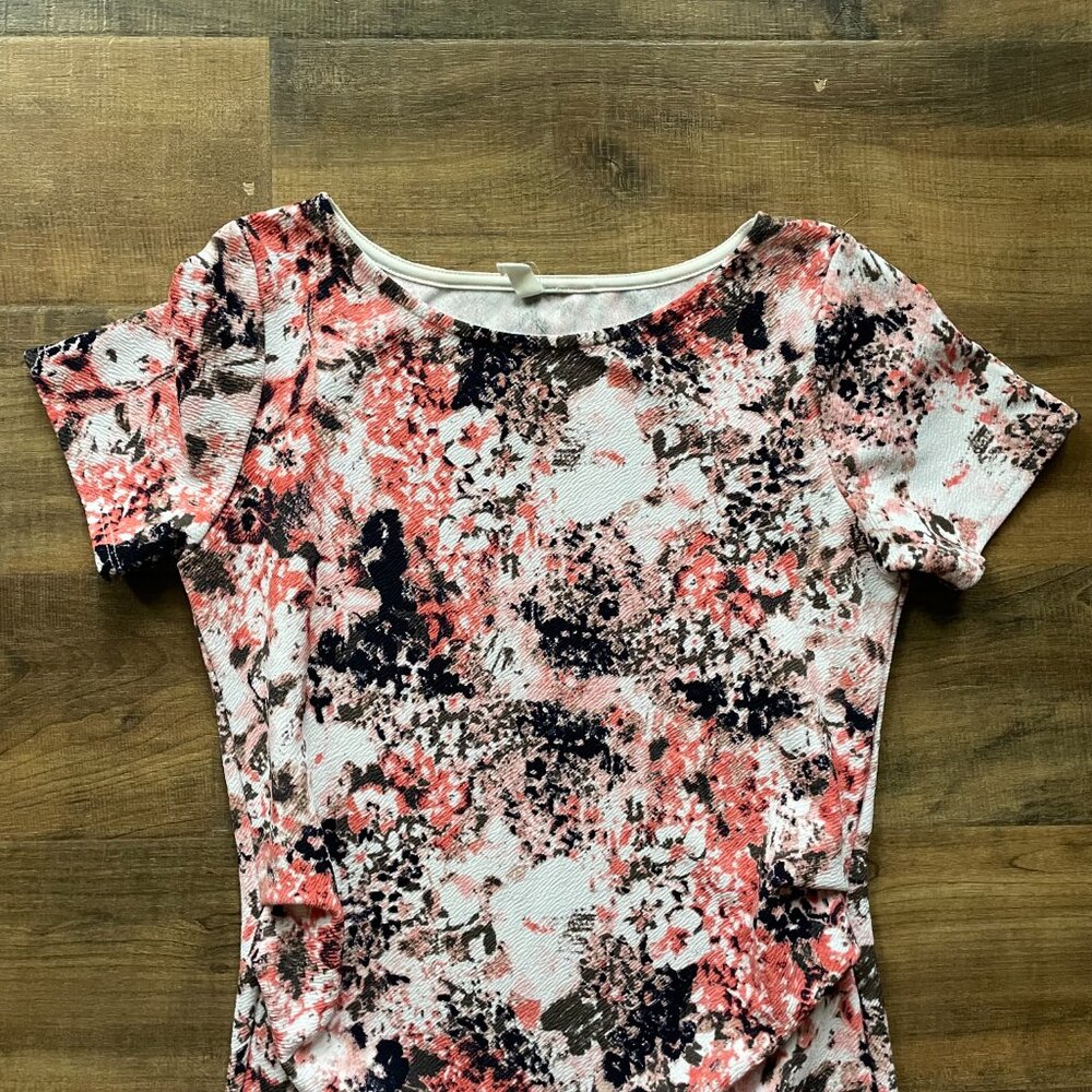PinkBlush Women’s Floral Bodycon Dress Short Sleeve Multicolor Size S - Picture 3 of 6